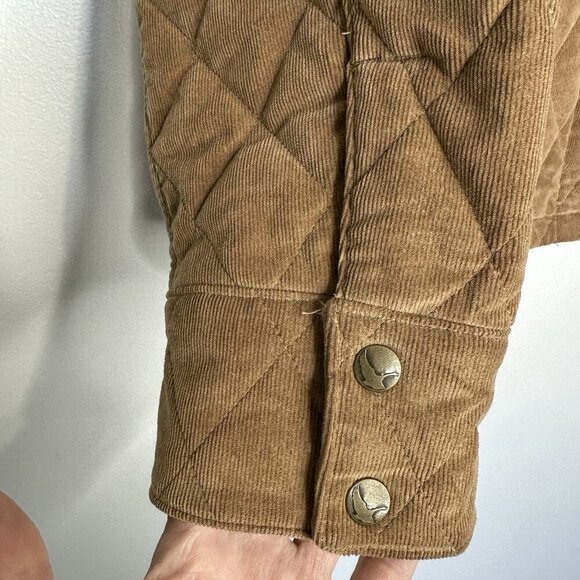 Eddie Bauer Quilted Jacket 2XL Tan Corduroy Barn Chore - Picture 4 of 11